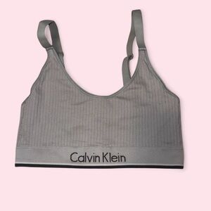 Calvin Klein Light Gray Ribbed Bralette